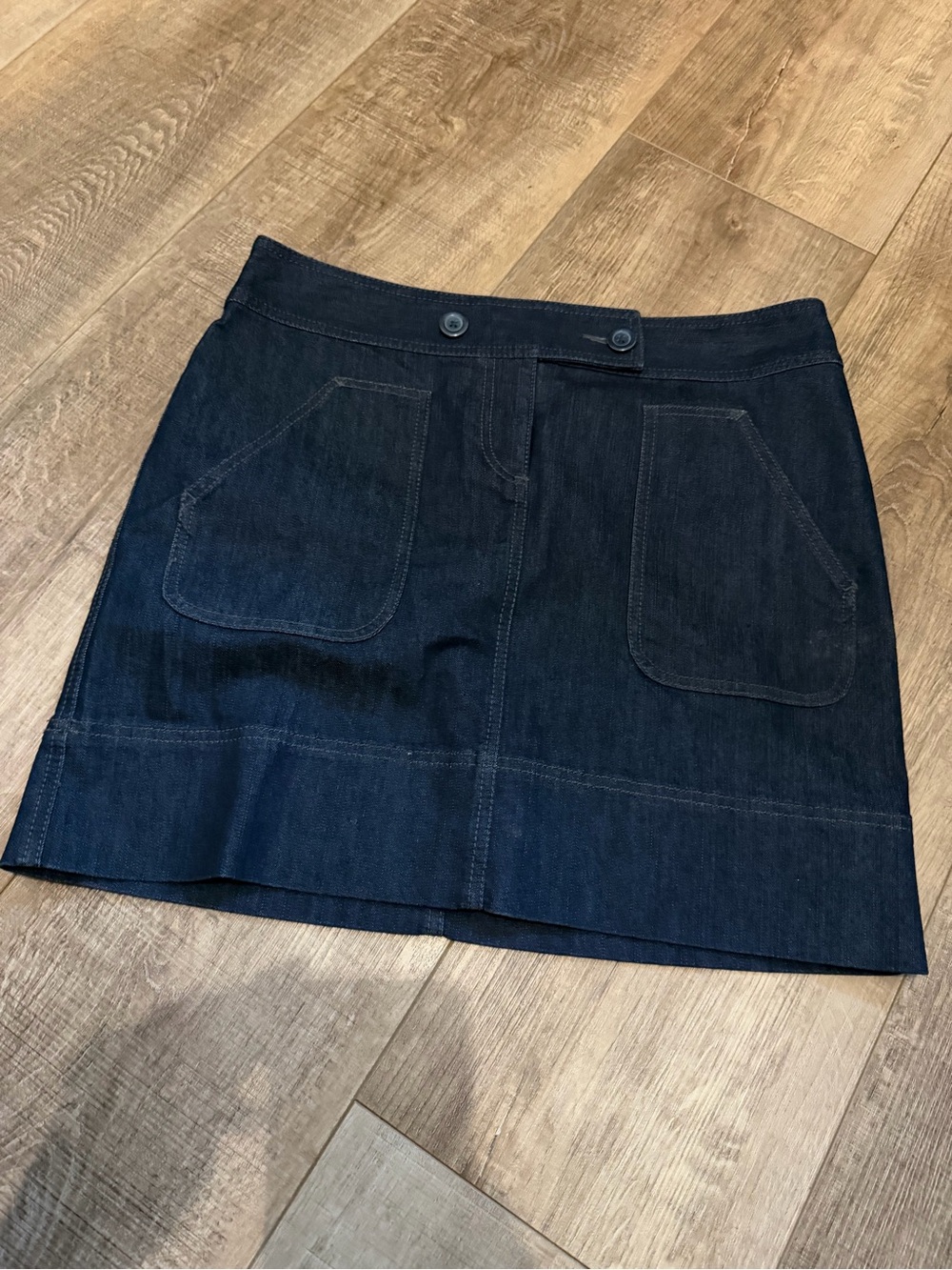 Ann Taylor Loft Dark Indigo Denim Mini Skirt